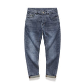 Jean décontracté bleu brodé pour homme grande taille